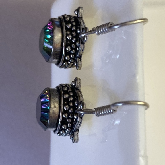 NWOT - Mystic Rainbow Topaz Gemstone Silver Earrings - Picture 8 of 9